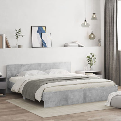 Bed Frame without Mattress Concrete Grey 180x200 cm Super King