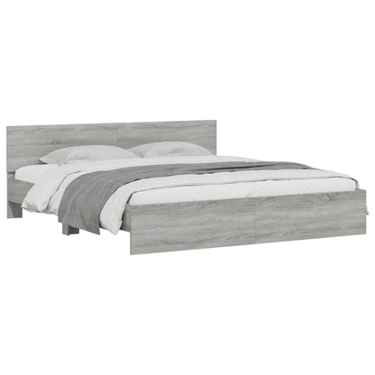 Bed Frame without Mattress Grey Sonoma 180x200 cm Super King
