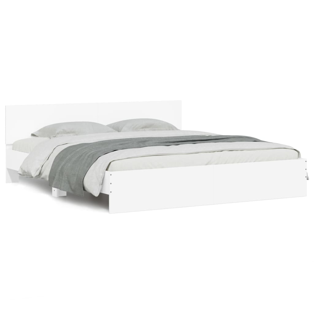 Bed Frame without Mattress White 160x200 cm