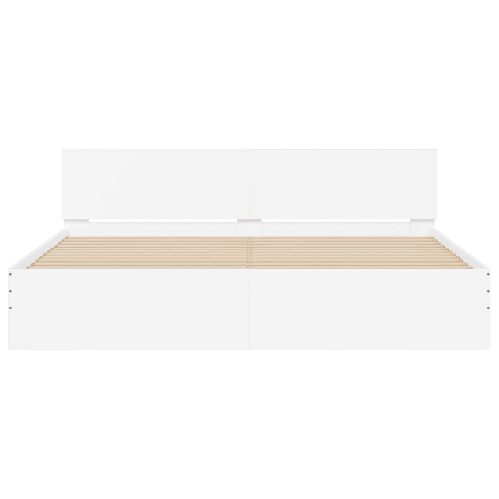 Bed Frame without Mattress White 160x200 cm