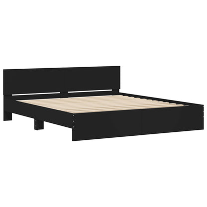 Bed Frame without Mattress Black 160x200 cm