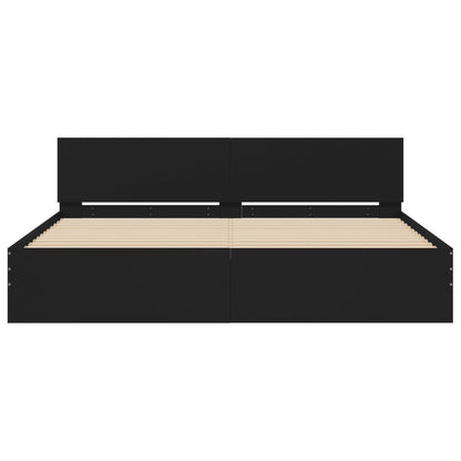 Bed Frame without Mattress Black 160x200 cm
