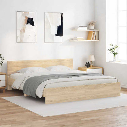Bed Frame without Mattress Sonoma Oak 160x200 cm