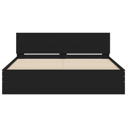 Bed Frame without Mattress Black 150x200 cm King Size