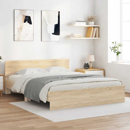 Bed Frame without Mattress Sonoma Oak 150x200 cm King Size