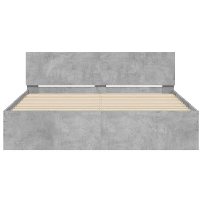 Bed Frame without Mattress Concrete Grey 150x200 cm King Size
