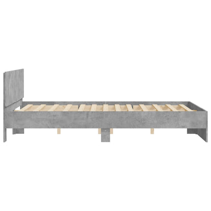 Bed Frame without Mattress Concrete Grey 150x200 cm King Size