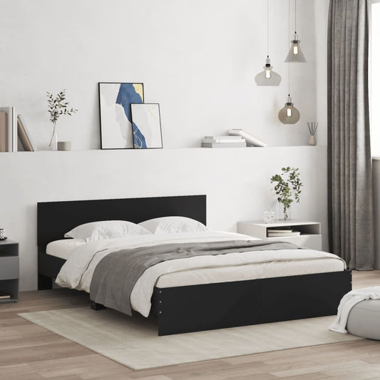 Bed Frame without Mattress Black 140x200 cm