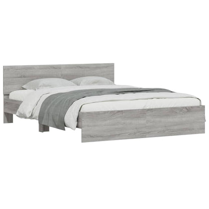 Bed Frame without Mattress Grey Sonoma 140x200 cm