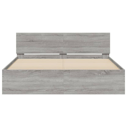 Bed Frame without Mattress Grey Sonoma 140x200 cm