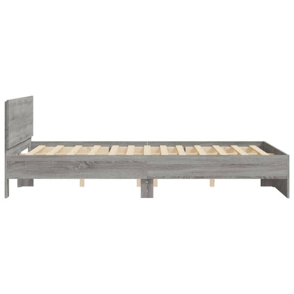 Bed Frame without Mattress Grey Sonoma 140x200 cm