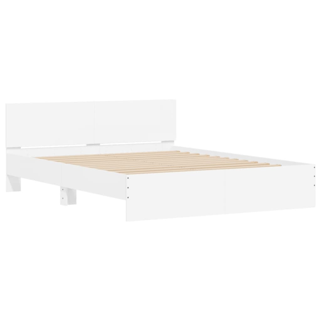Bed Frame without Mattress White 140x190 cm