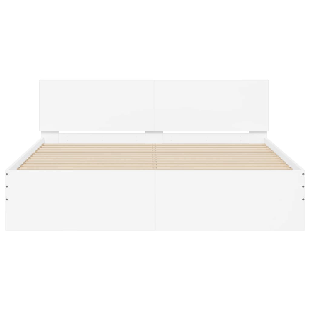 Bed Frame without Mattress White 140x190 cm