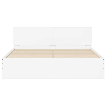 Bed Frame without Mattress White 140x190 cm
