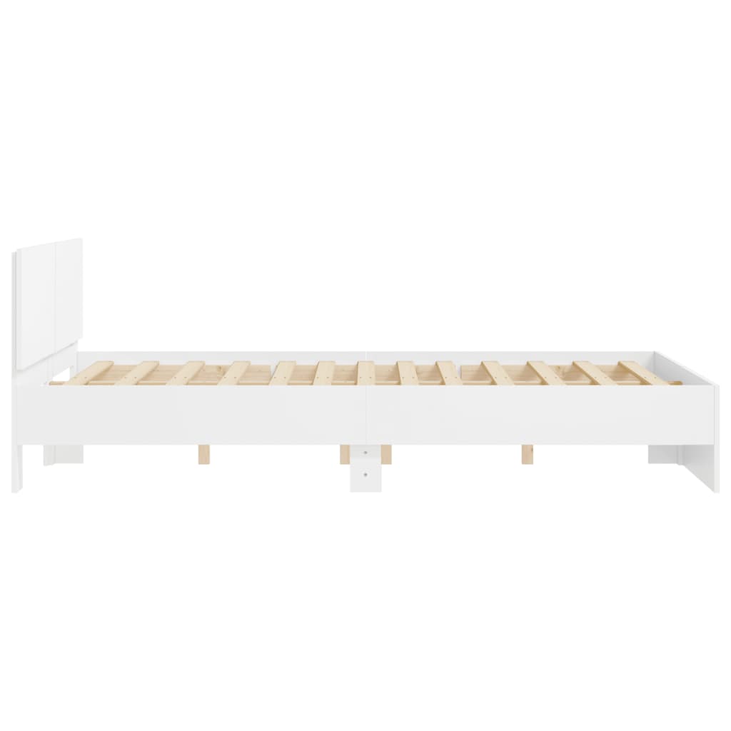 Bed Frame without Mattress White 140x190 cm