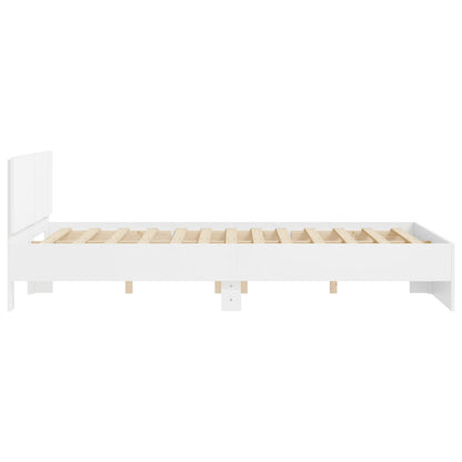 Bed Frame without Mattress White 140x190 cm