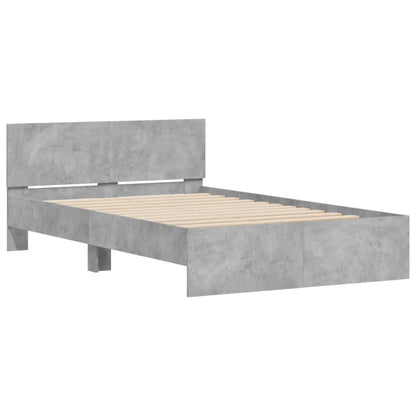 Bed Frame without Mattress Concrete Grey 135x190 cm Double