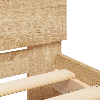 Bed Frame with LED without Mattress Sonoma Oak 200x200 cm