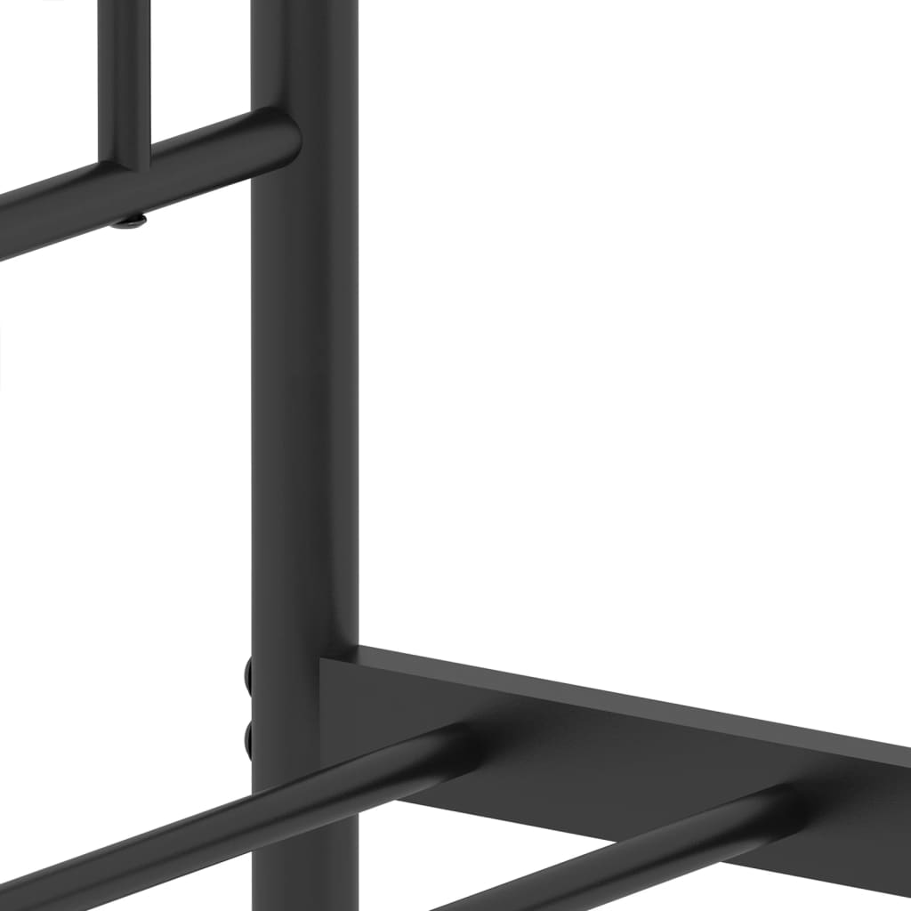 Metal Bed Frame without Mattress with Headboard Black 90x190cm