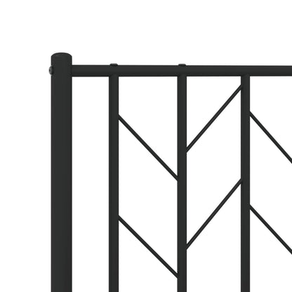 Metal Bed Frame without Mattress with Headboard Black 180x200cm