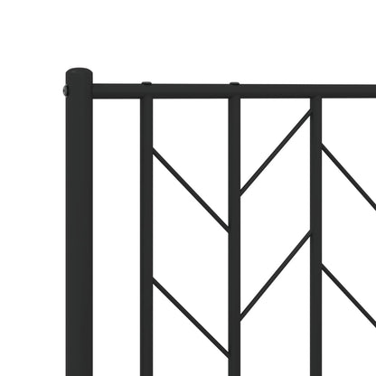 Metal Bed Frame without Mattress with Footboard Black 100x190cm