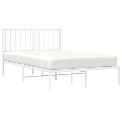 Metal Bed Frame without Mattress with Headboard White 120x200cm