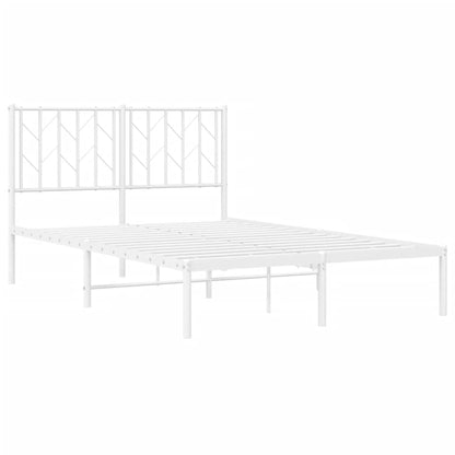 Metal Bed Frame without Mattress with Headboard White 120x200cm