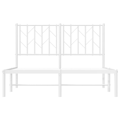 Metal Bed Frame without Mattress with Headboard White 120x200cm