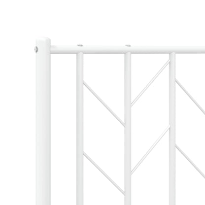 Metal Bed Frame without Mattress with Footboard White 140x200cm
