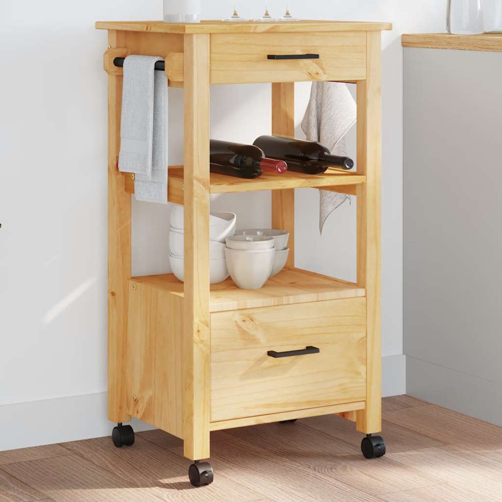 Kitchen Trolley MONZA 48x40x88.5 cm Solid Wood Pine
