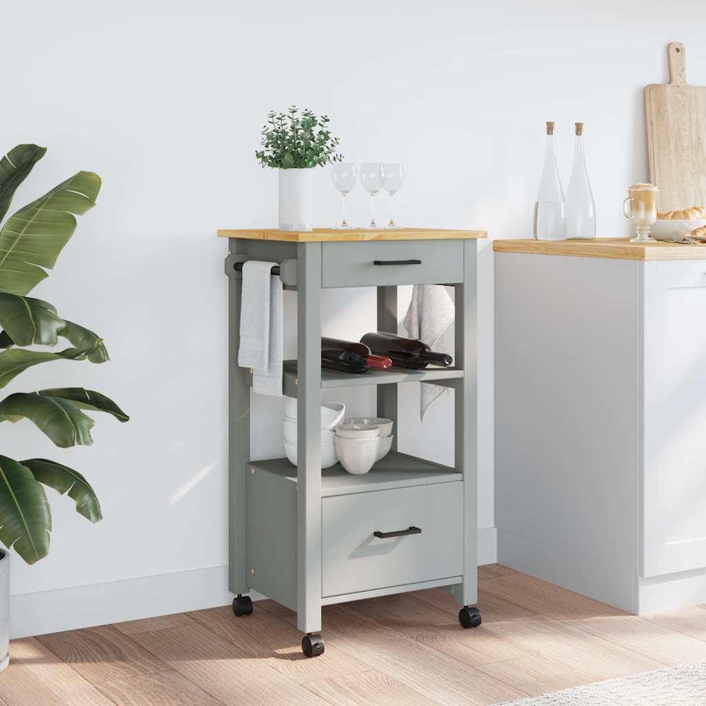 Kitchen Trolley MONZA 48x40x88.5 cm Solid Wood Pine
