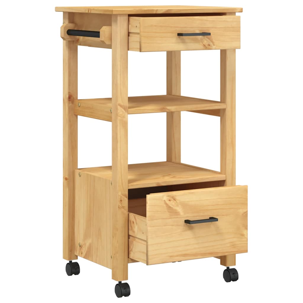 Kitchen Trolley MONZA 48x40x88.5 cm Solid Wood Pine