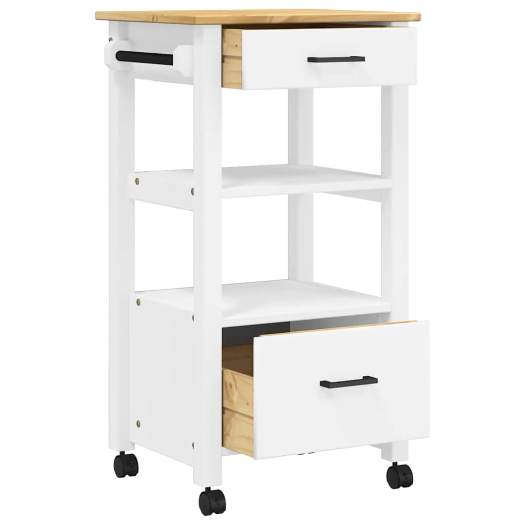 Kitchen Trolley MONZA 48x40x88.5 cm Solid Wood Pine
