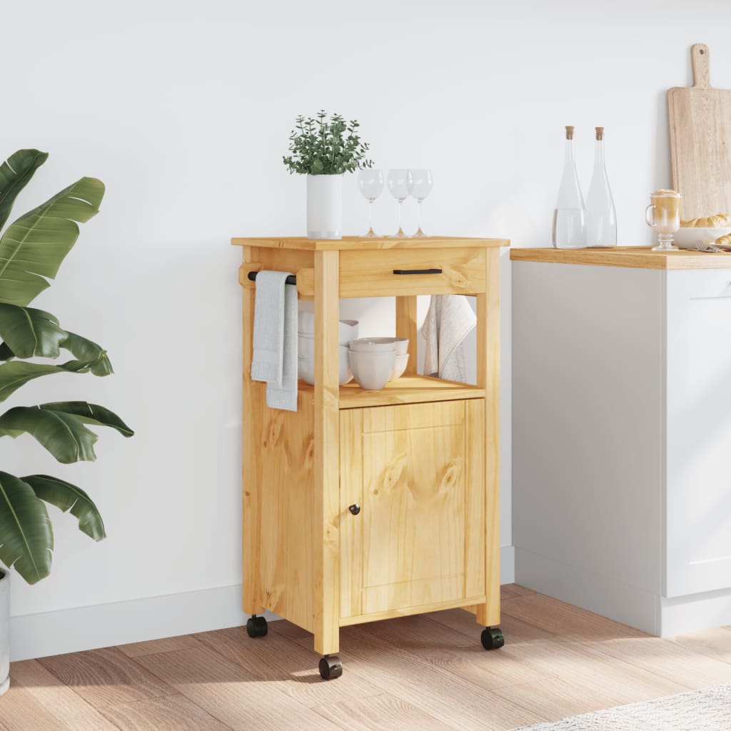 Kitchen Trolley MONZA 48x40x90 cm Solid Wood Pine