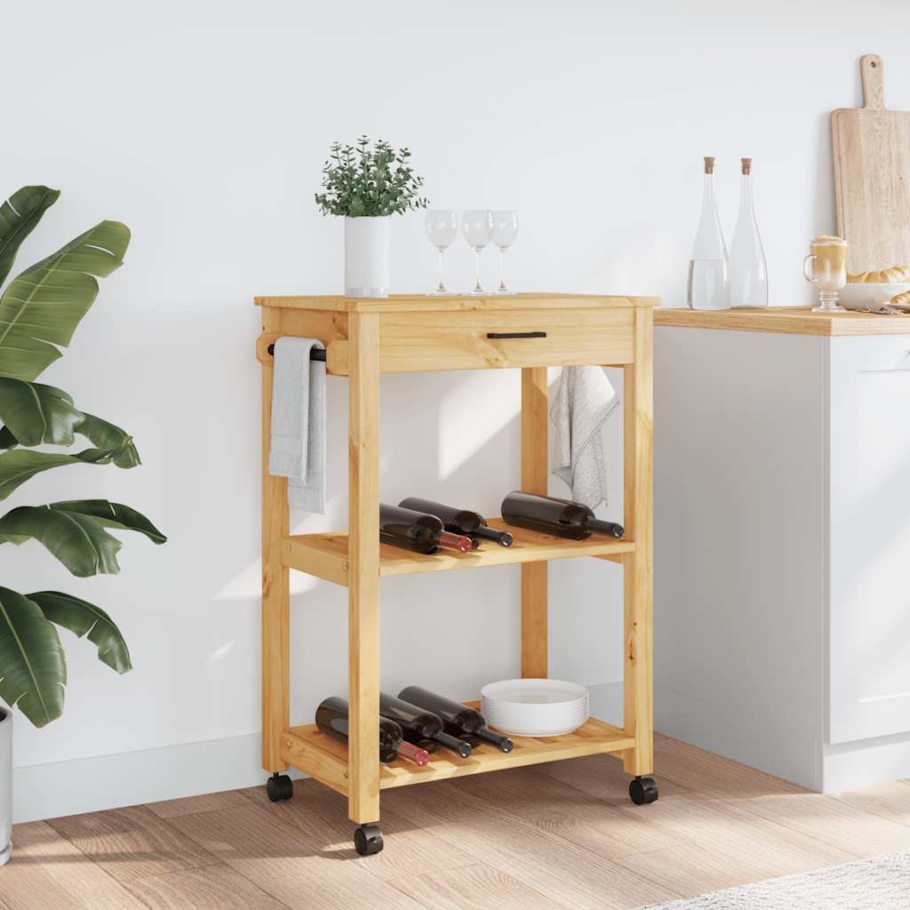 Kitchen Trolley MONZA 60x40x88.5 cm Solid Wood Pine