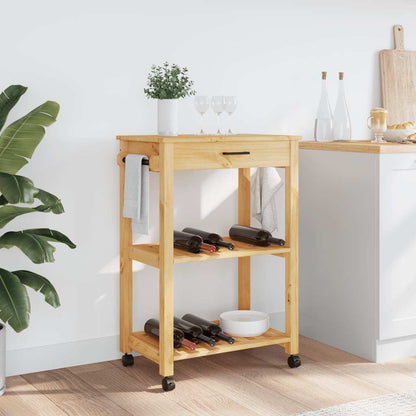 Kitchen Trolley MONZA 60x40x88.5 cm Solid Wood Pine