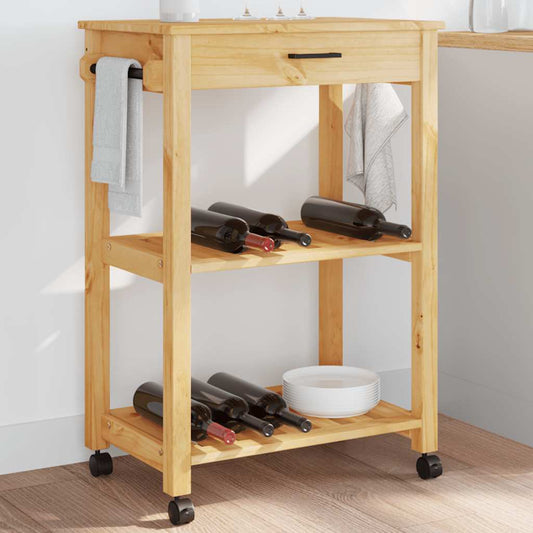 Kitchen Trolley MONZA 60x40x88.5 cm Solid Wood Pine