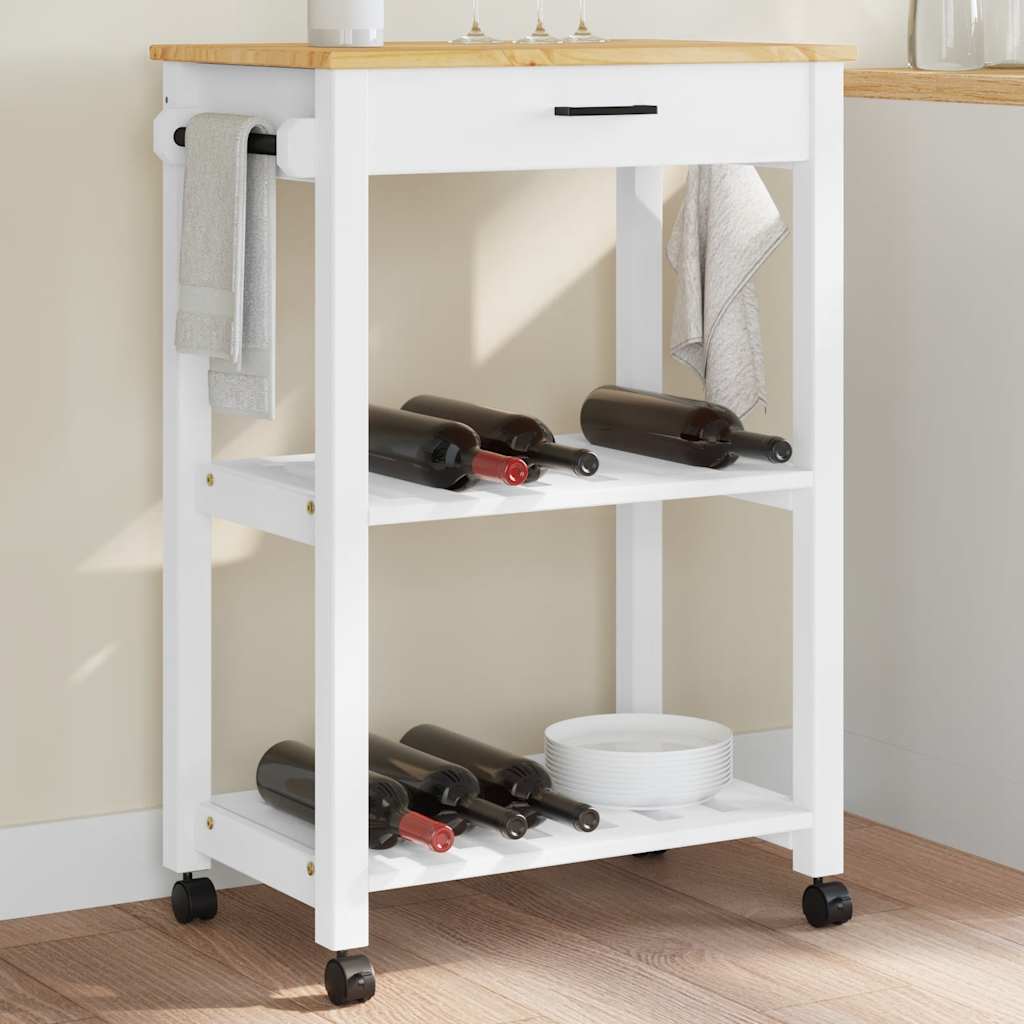 Kitchen Trolley MONZA 60x40x88.5 cm Solid Wood Pine
