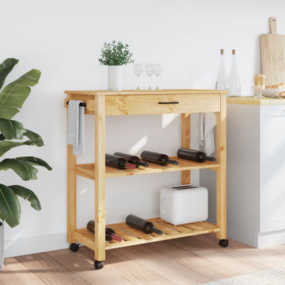 Kitchen Trolley MONZA 84x40x88.5 cm Solid Wood Pine