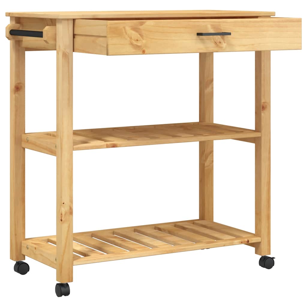 Kitchen Trolley MONZA 84x40x88.5 cm Solid Wood Pine