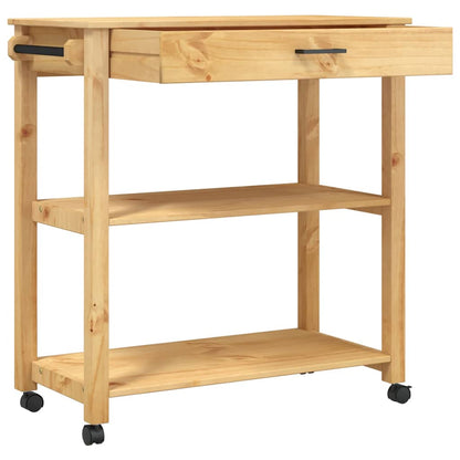 Kitchen Trolley MONZA 84x40x88.5 cm Solid Wood Pine