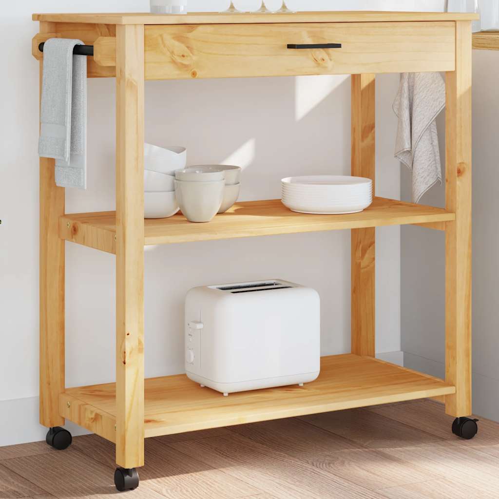 Kitchen Trolley MONZA 84x40x88.5 cm Solid Wood Pine