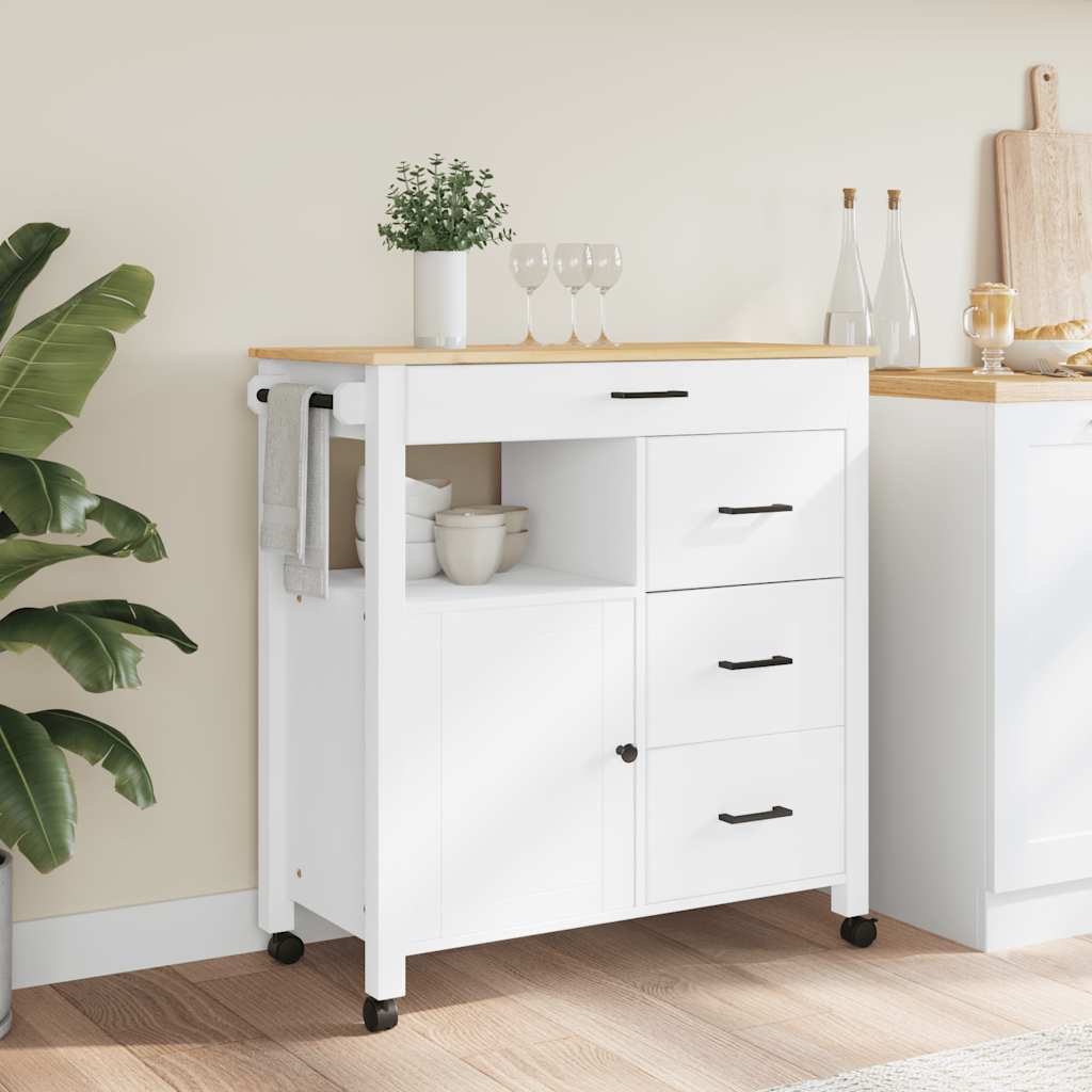 Kitchen Trolley MONZA 84x40x88.5 cm Solid Wood Pine