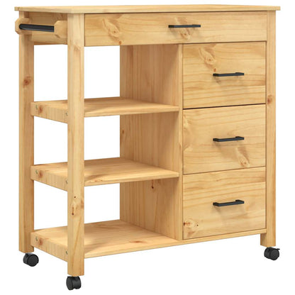 Kitchen Trolley MONZA 84x40x88.5 cm Solid Wood Pine