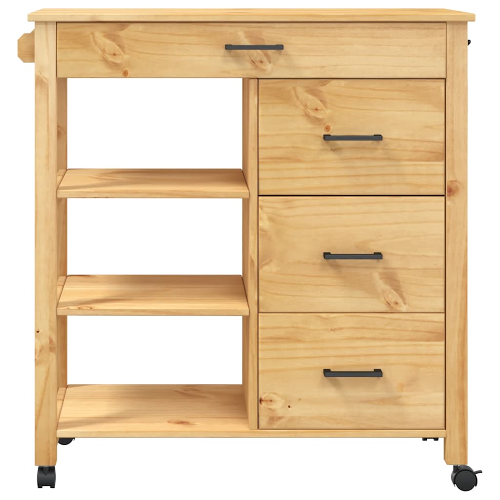 Kitchen Trolley MONZA 84x40x88.5 cm Solid Wood Pine