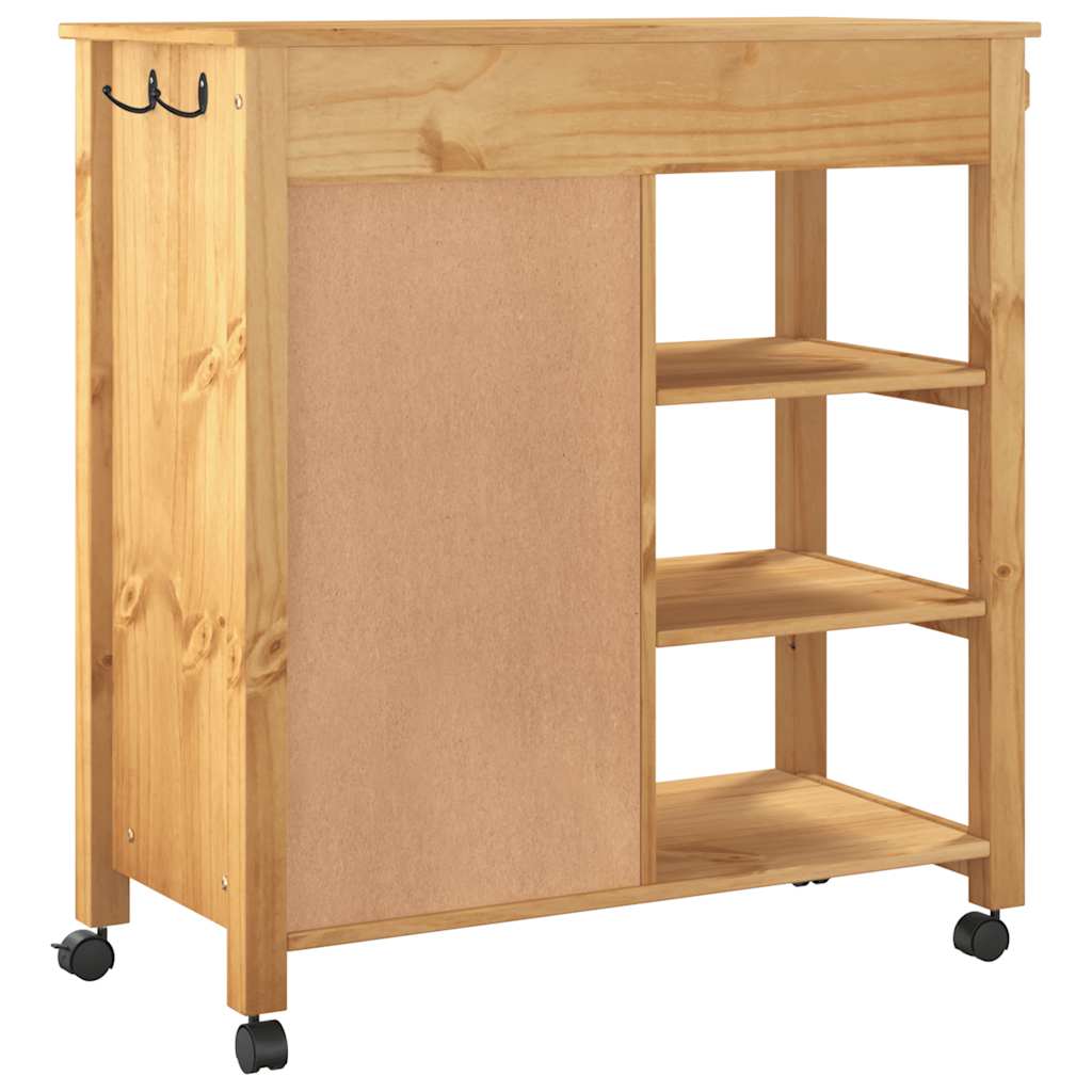 Kitchen Trolley MONZA 84x40x88.5 cm Solid Wood Pine