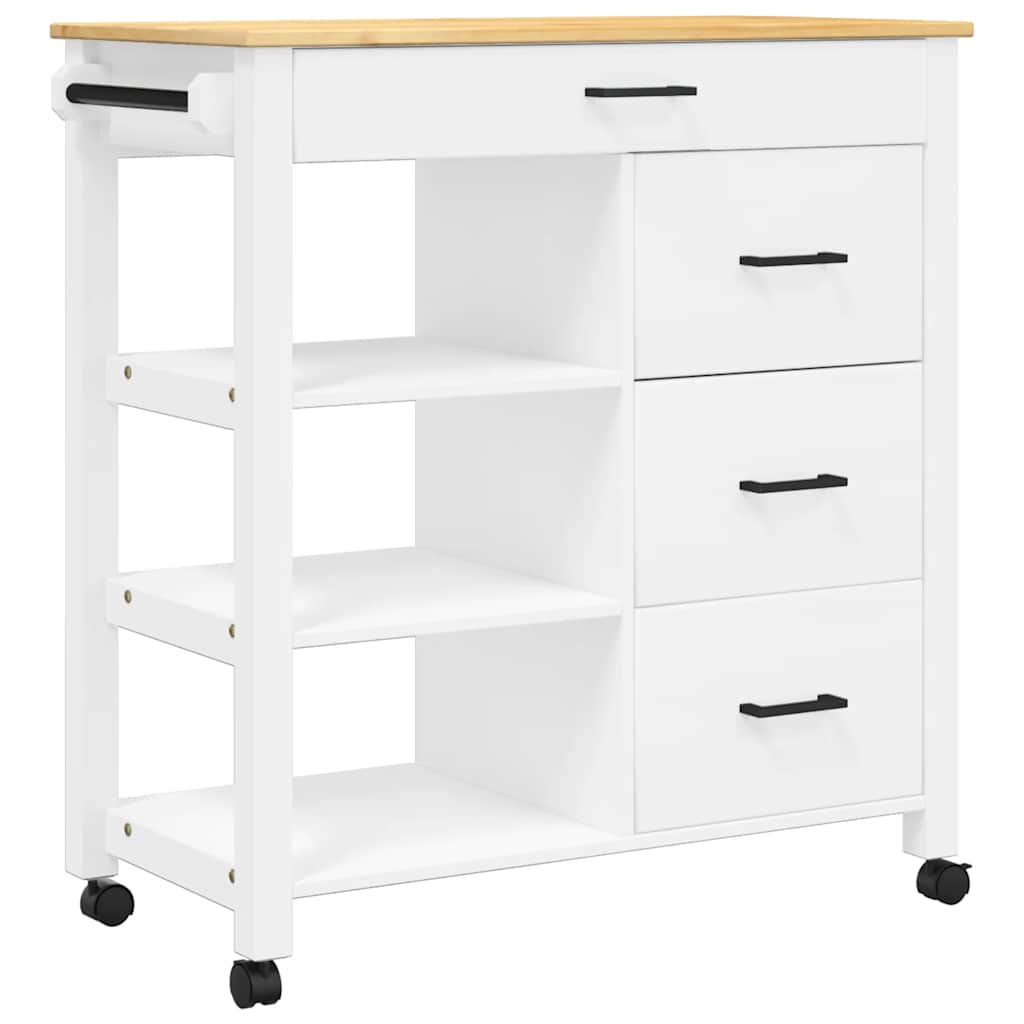 Kitchen Trolley MONZA 84x40x88.5 cm Solid Wood Pine