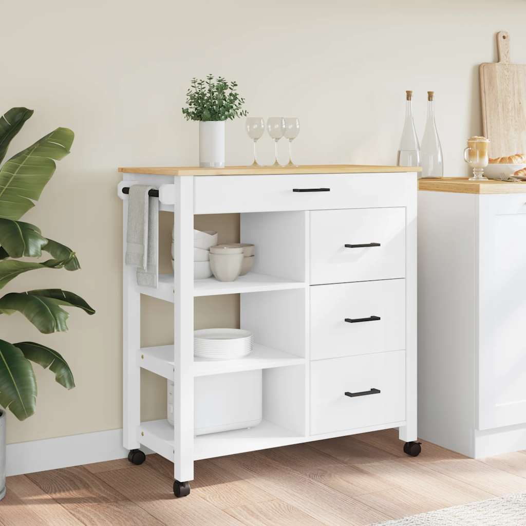 Kitchen Trolley MONZA 84x40x88.5 cm Solid Wood Pine