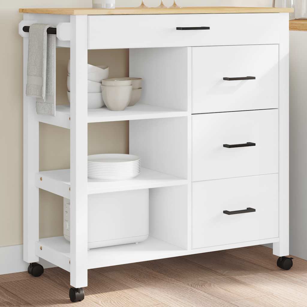 Kitchen Trolley MONZA 84x40x88.5 cm Solid Wood Pine