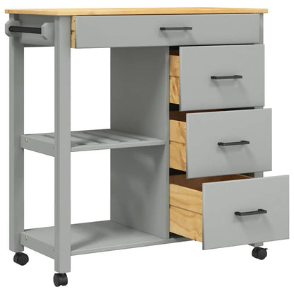 Kitchen Trolley MONZA 84x40x88.5 cm Solid Wood Pine
